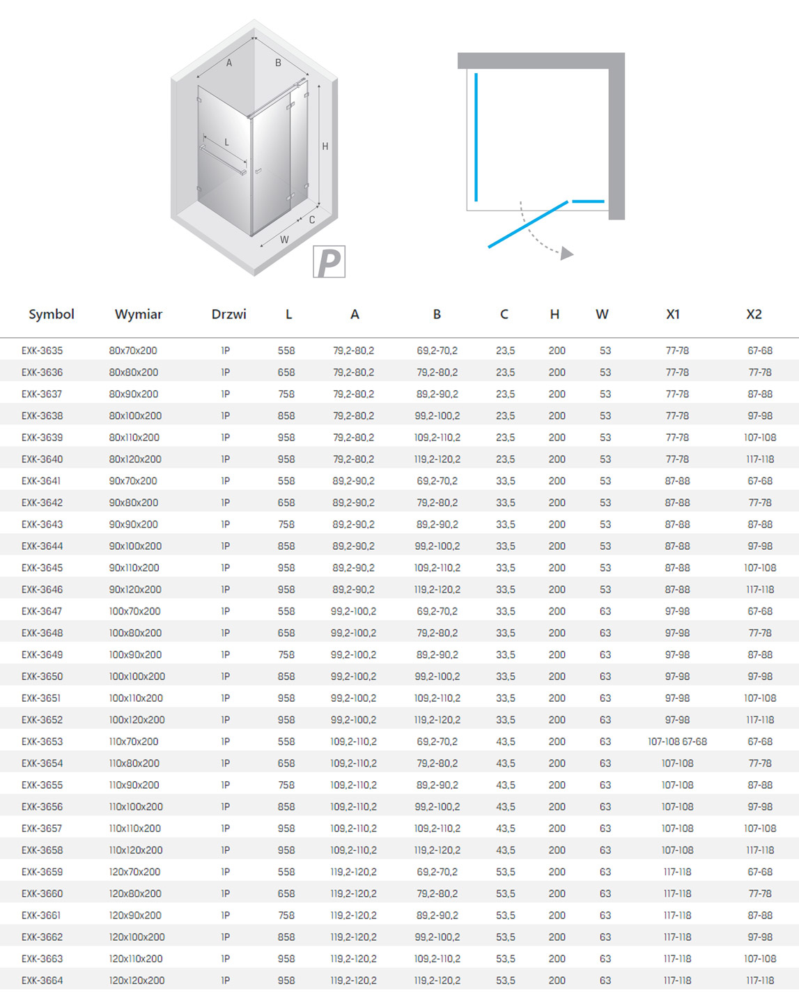 New Trendy Eventa kabina rysunek techniczny